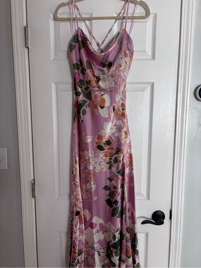 mirabella pink satin sorbet maxi dress - XL Size - Women's Dresses a beautiful and eye The Pink Dress You'll Wear